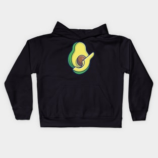 Floating Avocado Slice Cartoon Kids Hoodie